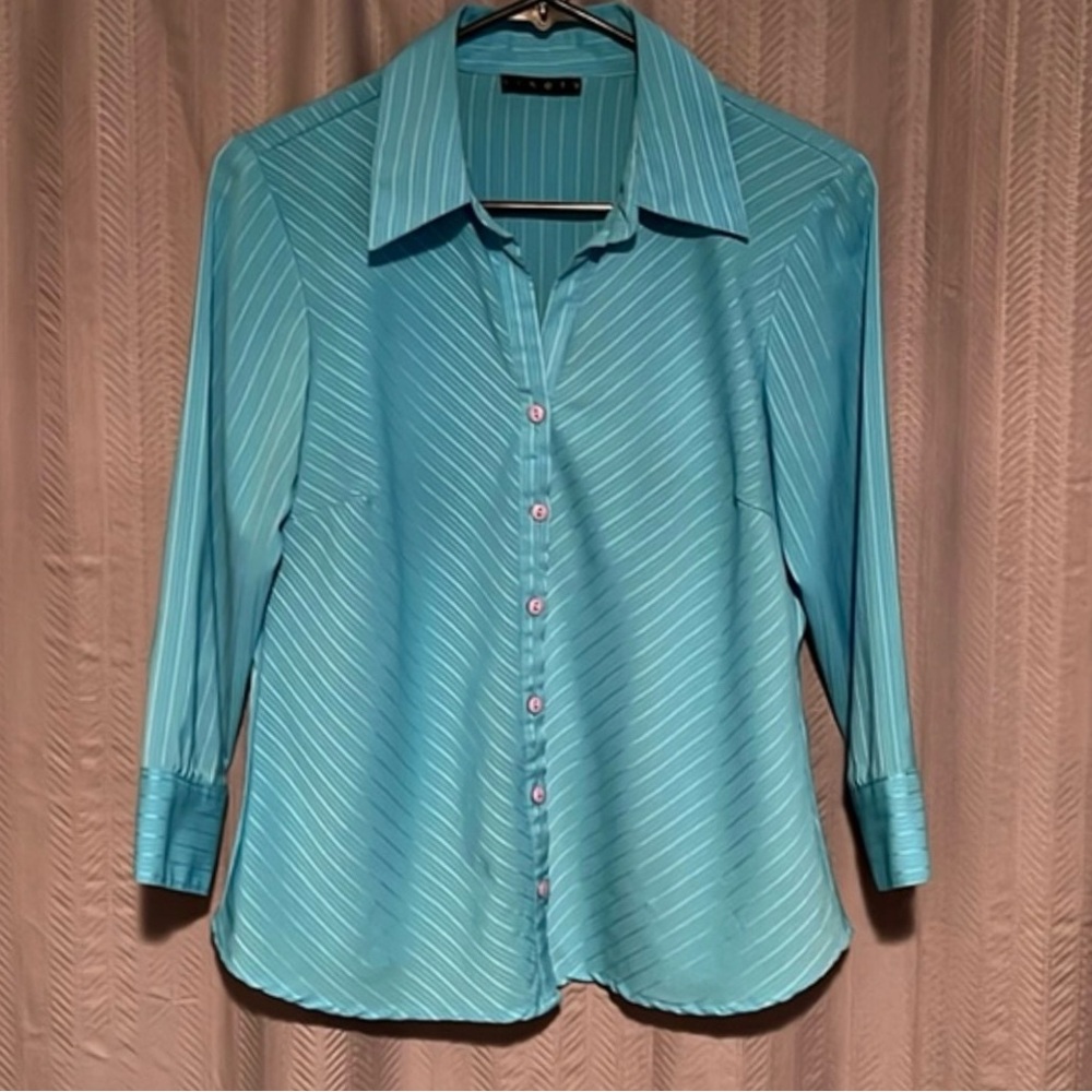 Ninety Striped Button Up Blouse